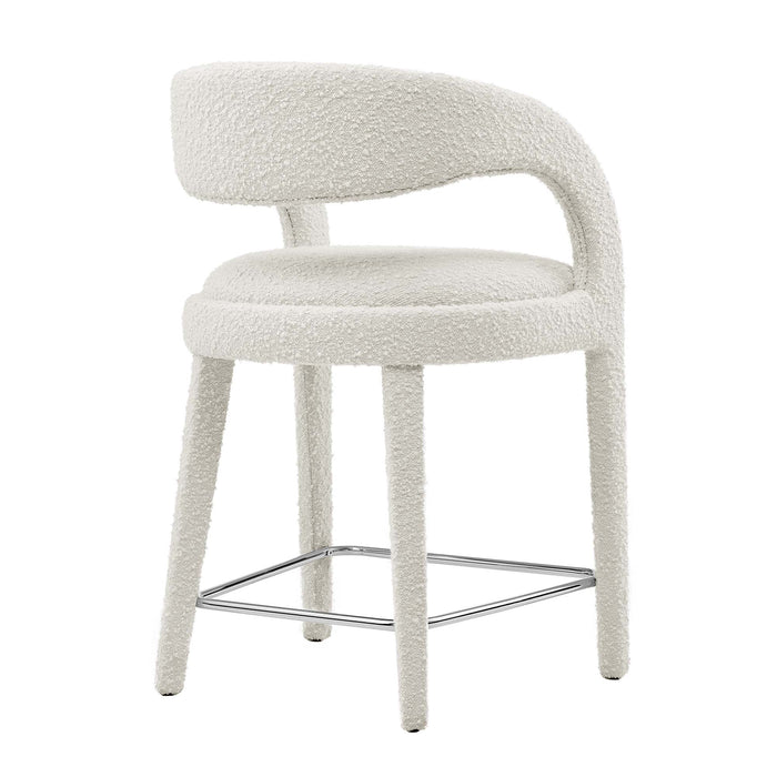 Pinnacle Boucle Upholstered Counter Stool Set of Two