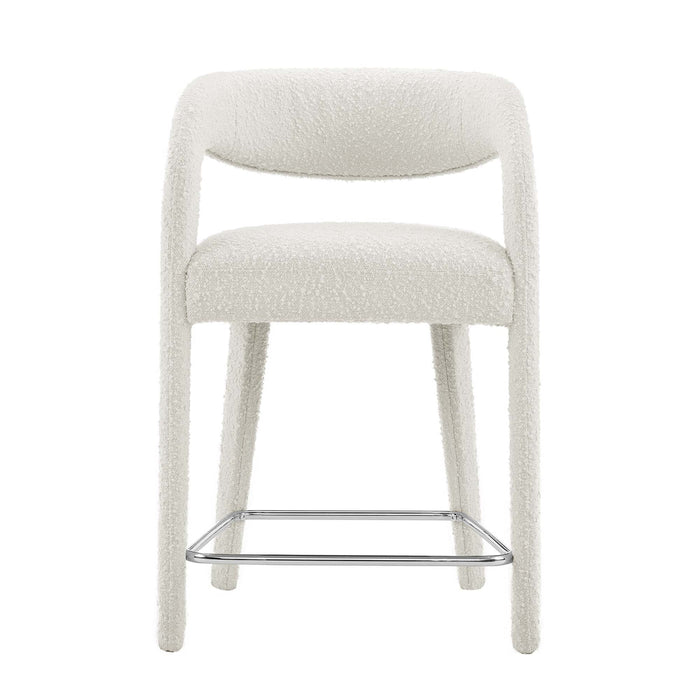 Pinnacle Boucle Upholstered Counter Stool Set of Two