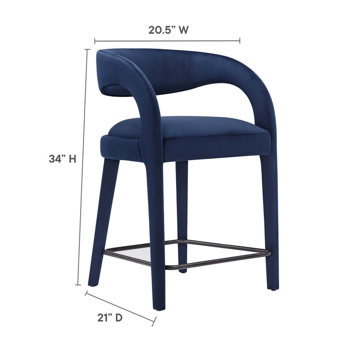 Pinnacle Performance Velvet Counter Stool Set of Two