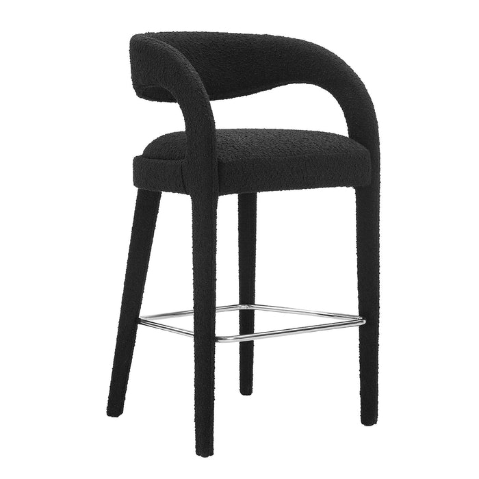 Pinnacle Boucle Upholstered Bar Stool Set of Two