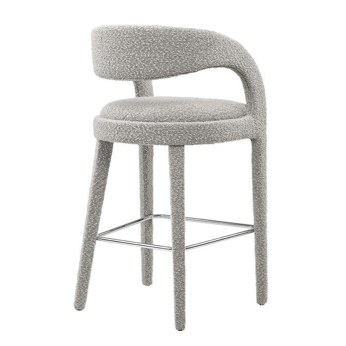 Pinnacle Boucle Upholstered Bar Stool Set of Two