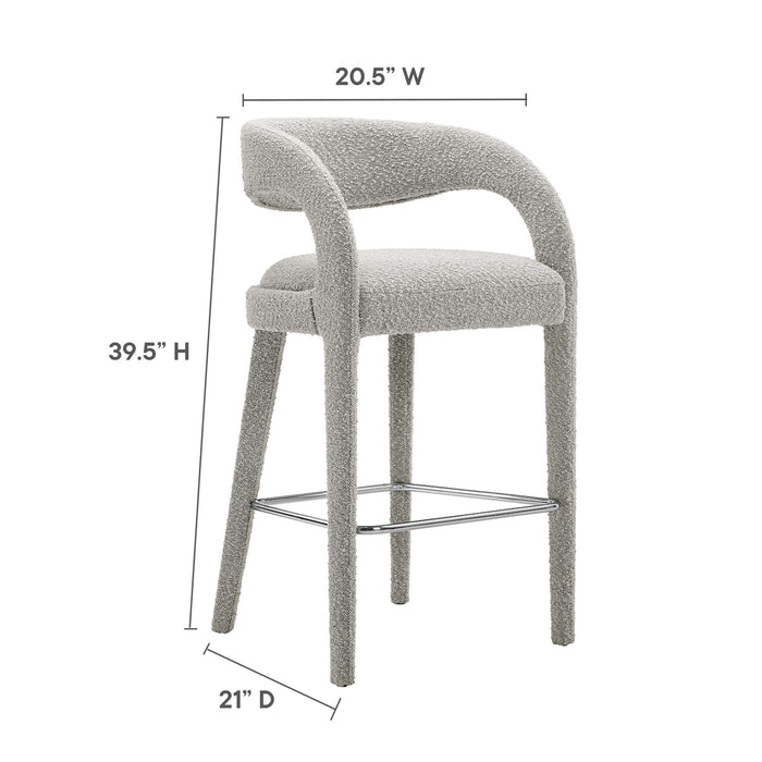 Pinnacle Boucle Upholstered Bar Stool Set of Two