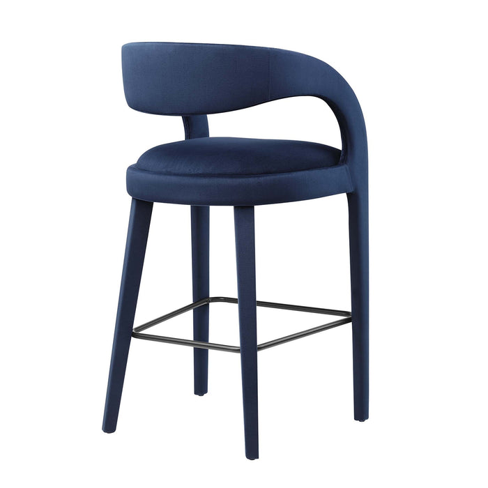 Pinnacle Performance Velvet Bar Stool Set of Two