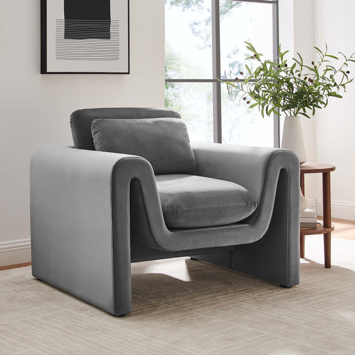 Waverly Performance Velvet Armchair