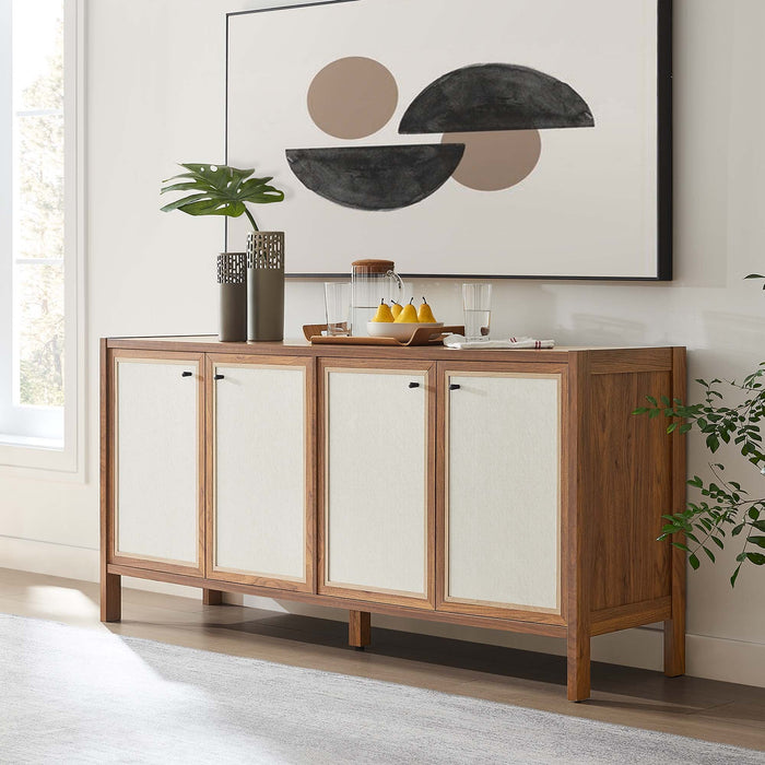 Capri 65" Wood Grain Sideboard Storage Cabinet