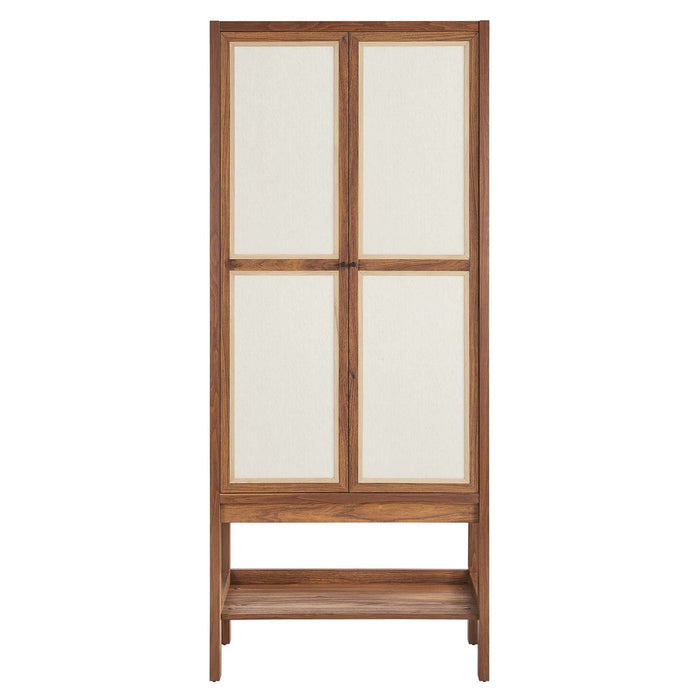 Capri Tall Wood Grain Standing Storage Cabinet