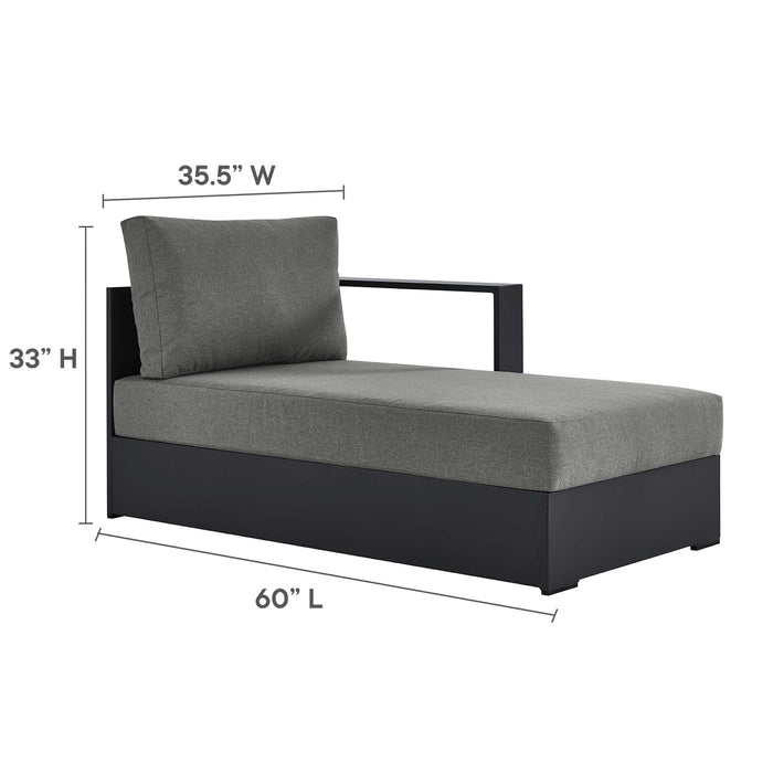 Tahoe Outdoor Patio Powder-Coated Aluminum Modular Right-Facing Chaise Lounge