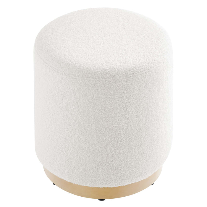 Tilden 16" Round Sherpa Upholstered Ottoman