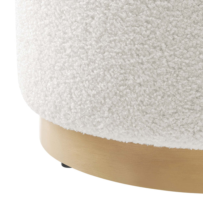 Tilden 16" Round Sherpa Upholstered Ottoman