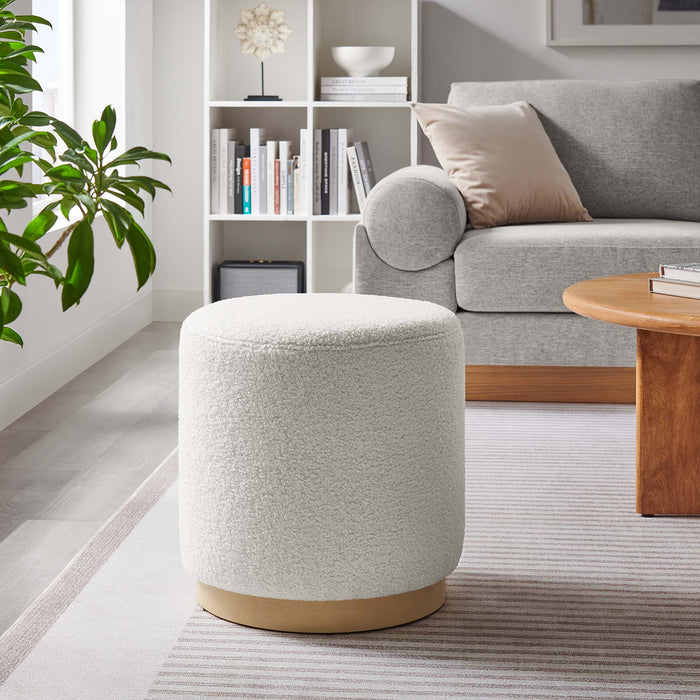 Tilden 16" Round Sherpa Upholstered Ottoman