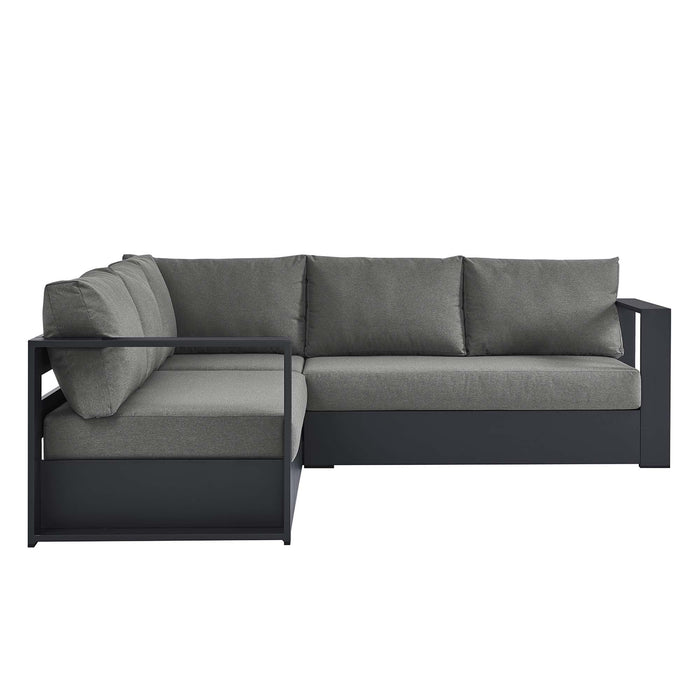 Tahoe Outdoor Patio Powder-Coated Aluminum 3-Piece Sectional Sofa Set