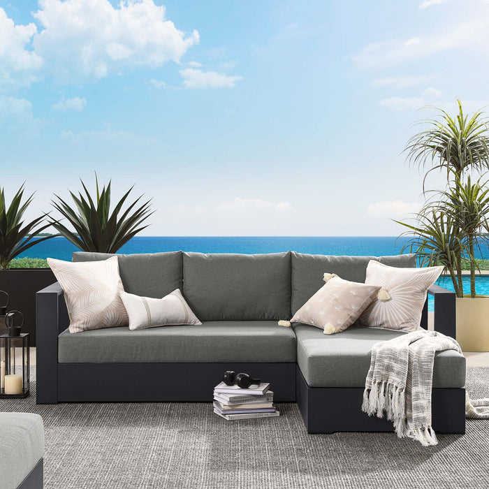 Tahoe Outdoor Patio Powder-Coated Aluminum 2-Piece Right-Facing Chaise Sectional Sofa Set