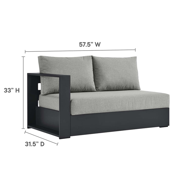 Tahoe Outdoor Patio Powder-Coated Aluminum 2-Piece Right-Facing Chaise Sectional Sofa Set