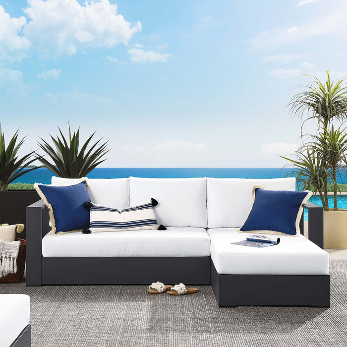 Tahoe Outdoor Patio Powder-Coated Aluminum 2-Piece Right-Facing Chaise Sectional Sofa Set