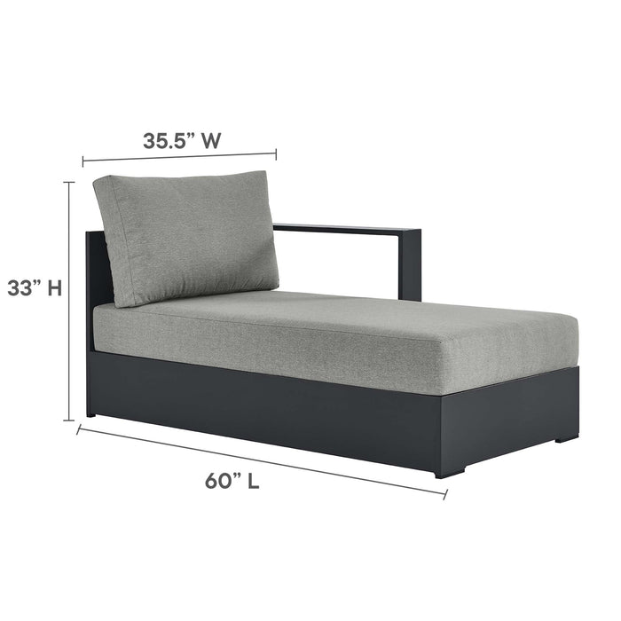 Tahoe Outdoor Patio Powder-Coated Aluminum 3-Piece Right-Facing Chaise Sectional Sofa Set