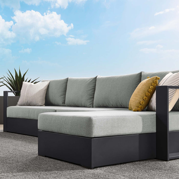 Tahoe Outdoor Patio Powder-Coated Aluminum 3-Piece Right-Facing Chaise Sectional Sofa Set