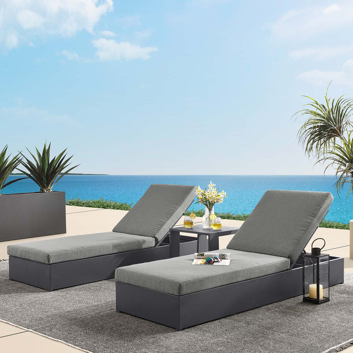 Tahoe Outdoor Patio Powder-Coated Aluminum 3-Piece Chaise Lounge Set