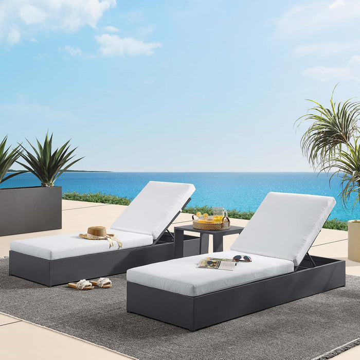 Tahoe Outdoor Patio Powder-Coated Aluminum 3-Piece Chaise Lounge Set