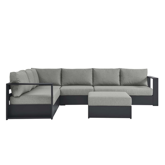 Tahoe Outdoor Patio Powder-Coated Aluminum 5-Piece Sectional Sofa Set