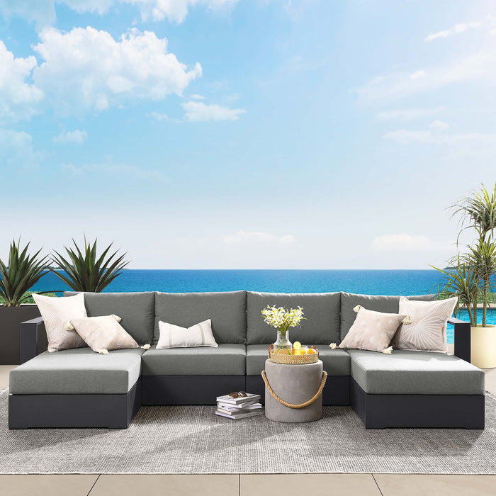 Tahoe Outdoor Patio Powder-Coated Aluminum 4-Piece Sectional Sofa Set