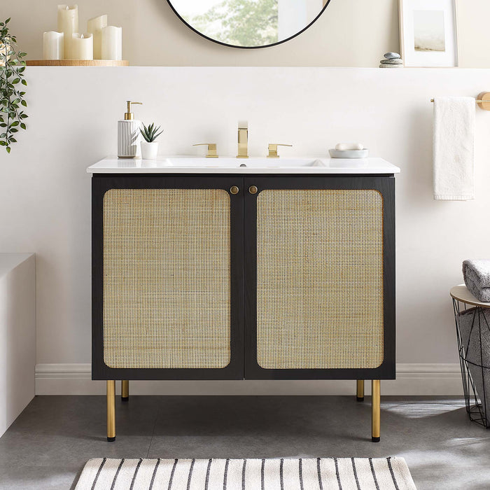 Chaucer Bathroom Vanity with White Basin Included