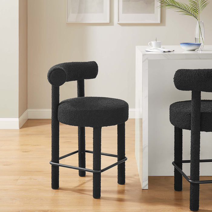 Toulouse Boucle Fabric Counter Stool - Set of 2