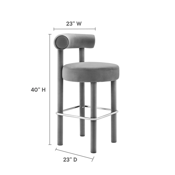 Toulouse Performance Velvet Bar Stool - Set of 2