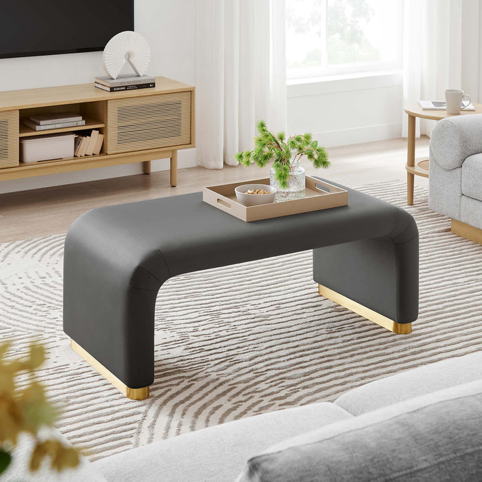 Koda Performance Velvet Waterfall Ottoman