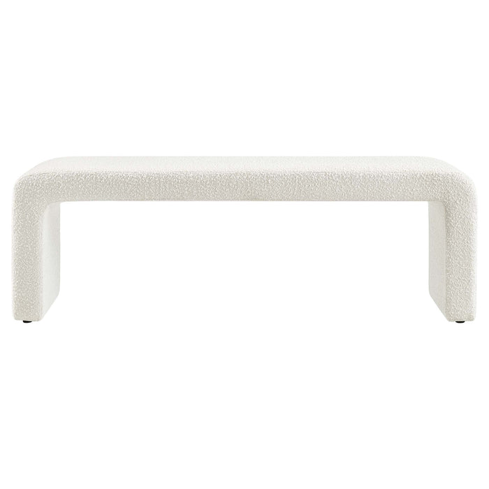 Simba Boucle Fabric Waterfall Long Bench