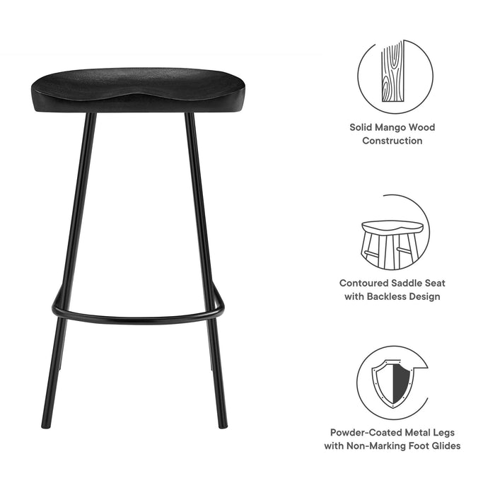 Concord Backless Wood Counter Stools - Set of 2