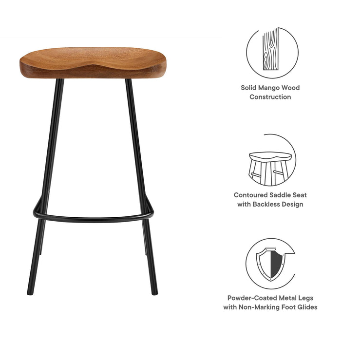 Concord Backless Wood Counter Stools - Set of 2