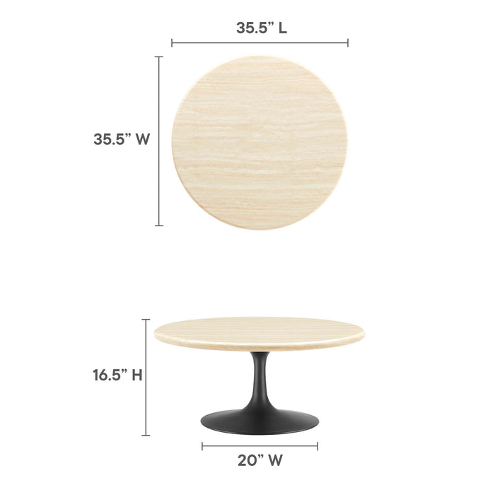 Lippa Round Artificial Travertine Coffee Table