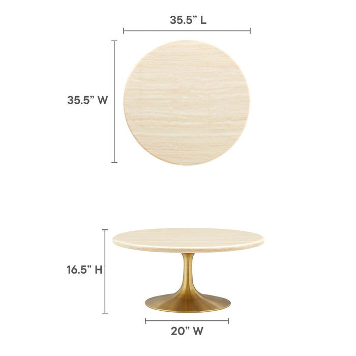 Lippa Round Artificial Travertine Coffee Table