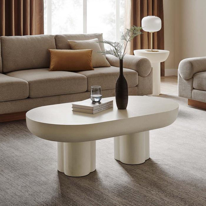 Caspian Oval Concrete Coffee Table