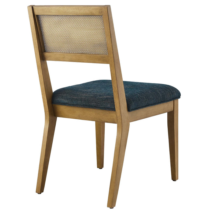 Nimba  Rattan Fabric Dining Chairs Set of 2