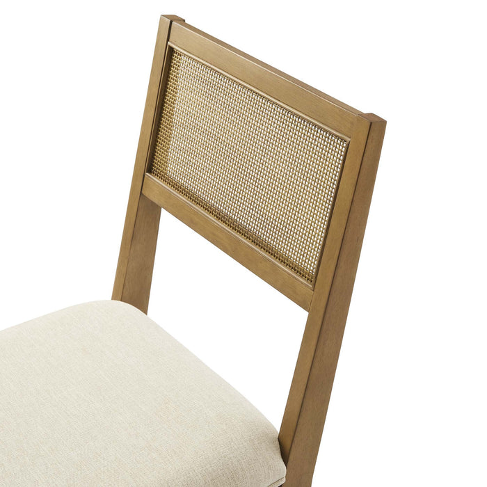 Nimba  Rattan Fabric Dining Chairs Set of 2