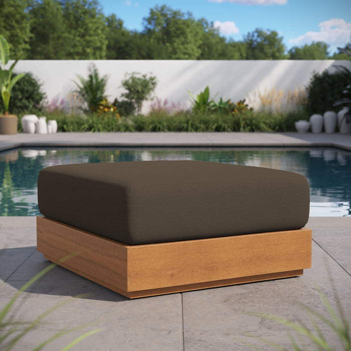 Tahoe Outdoor Patio Acacia Wood Ottoman