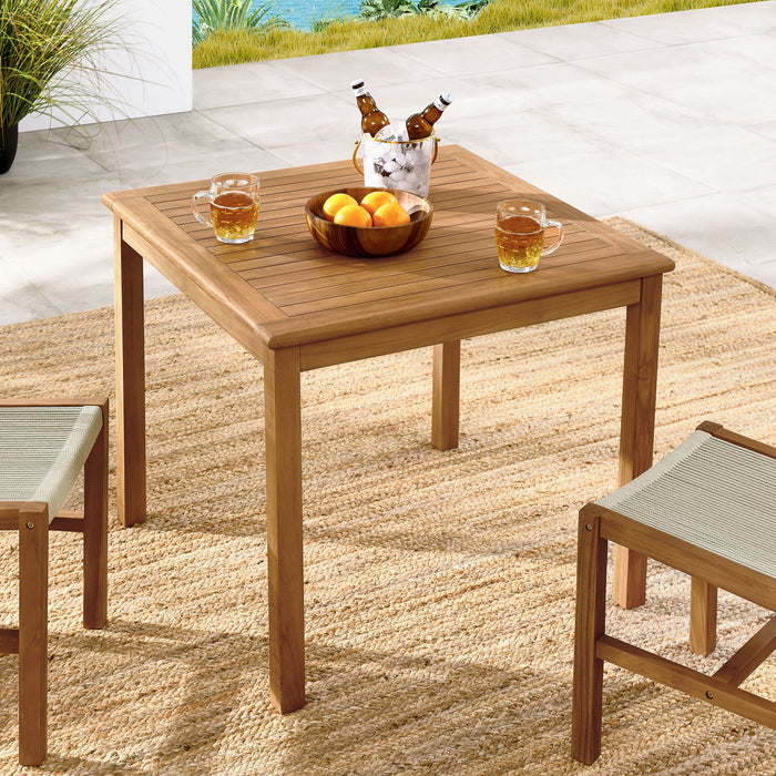 Vienna 34" Square Outdoor Patio Teak Wood Dining Table