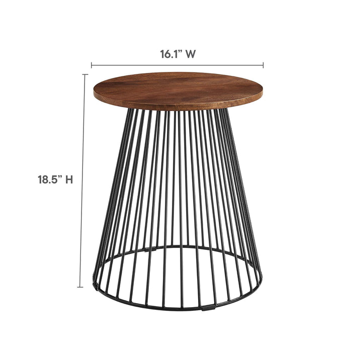 Valeo Round Wood and Metal Side Table