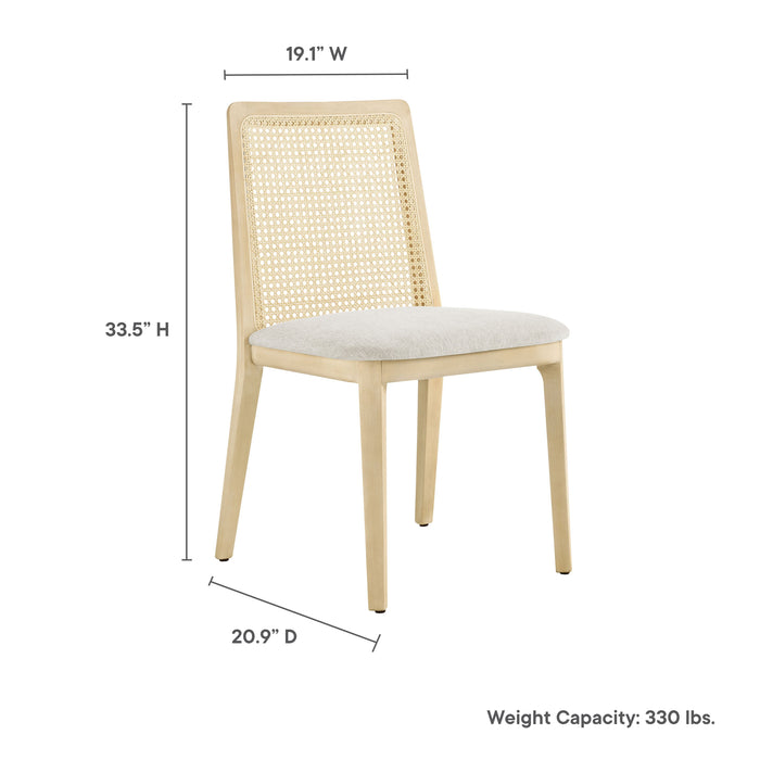 Monarch Beech Wood and Rattan Dining Side Chair