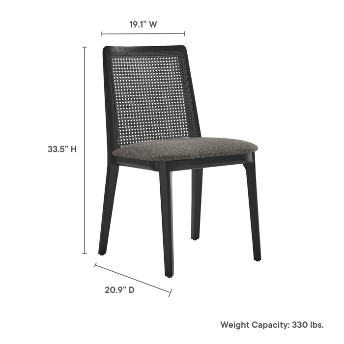 Monarch Beech Wood and Rattan Dining Side Chair