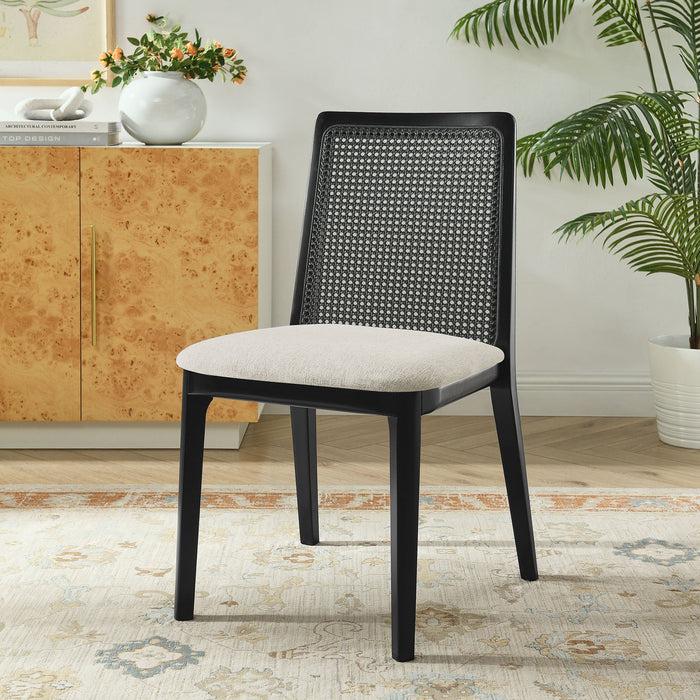 Monarch Beech Wood and Rattan Dining Side Chair