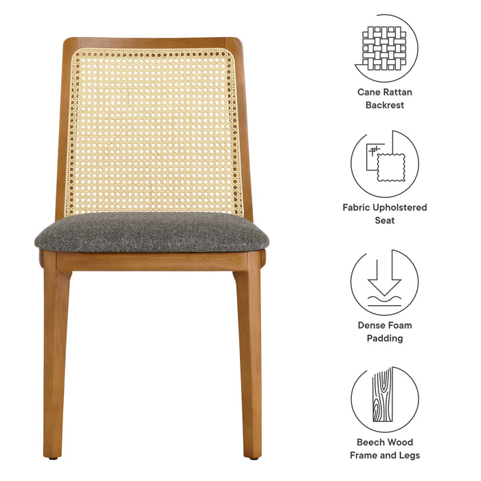 Monarch Beech Wood and Rattan Dining Side Chair