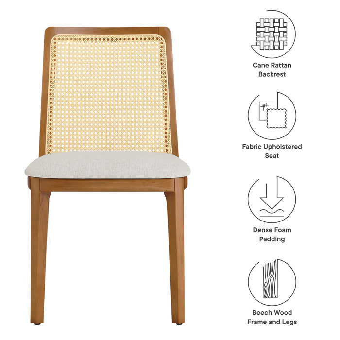 Monarch Beech Wood and Rattan Dining Side Chair