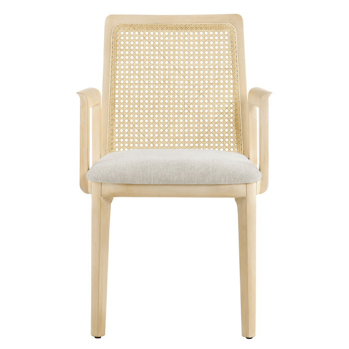 Monarch Beech Wood and Rattan Dining Armchair