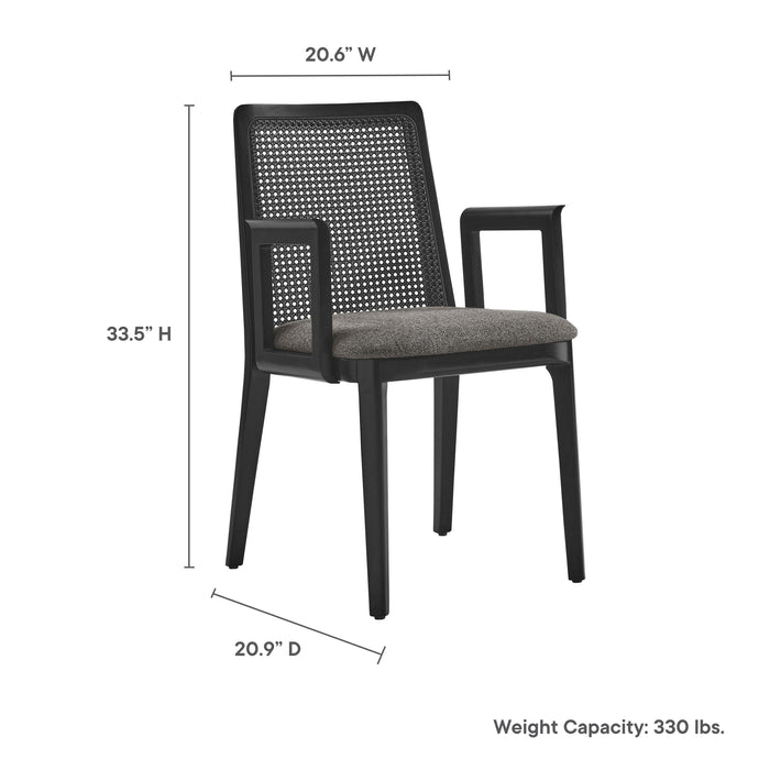 Monarch Beech Wood and Rattan Dining Armchair