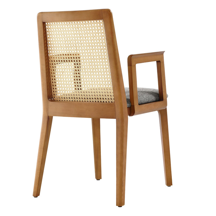 Monarch Beech Wood and Rattan Dining Armchair