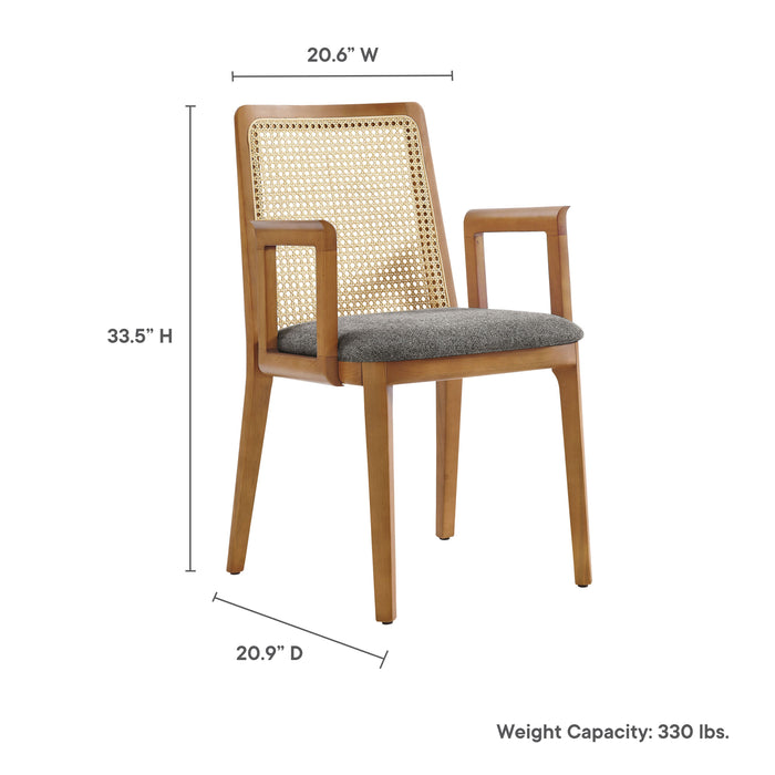 Monarch Beech Wood and Rattan Dining Armchair