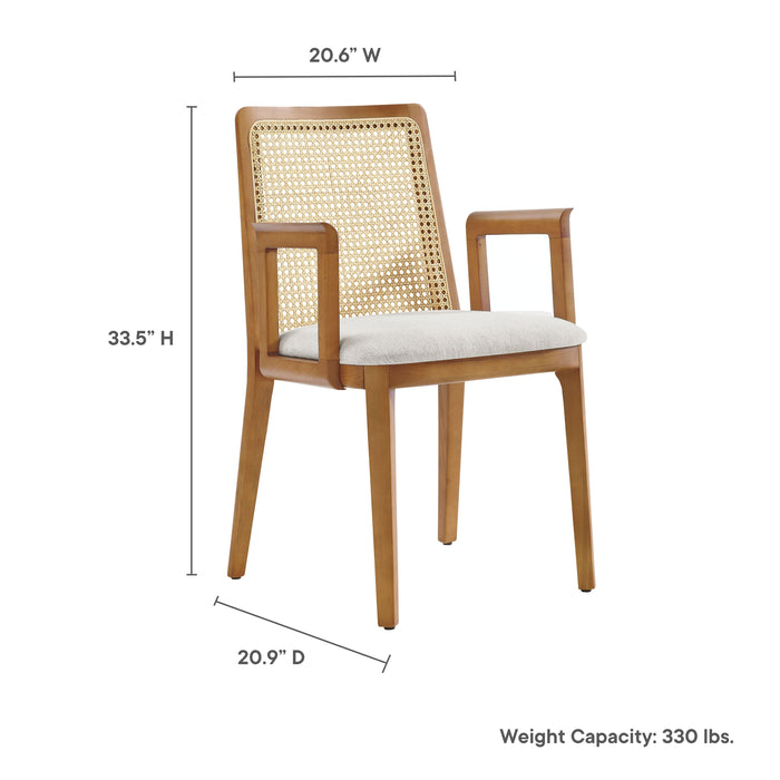 Monarch Beech Wood and Rattan Dining Armchair