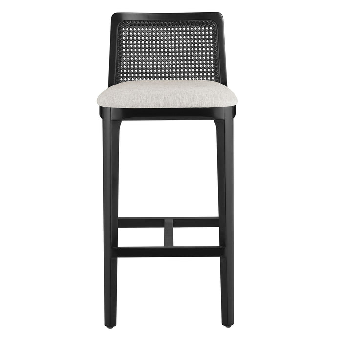 Monarch Wood and Rattan Bar Stool